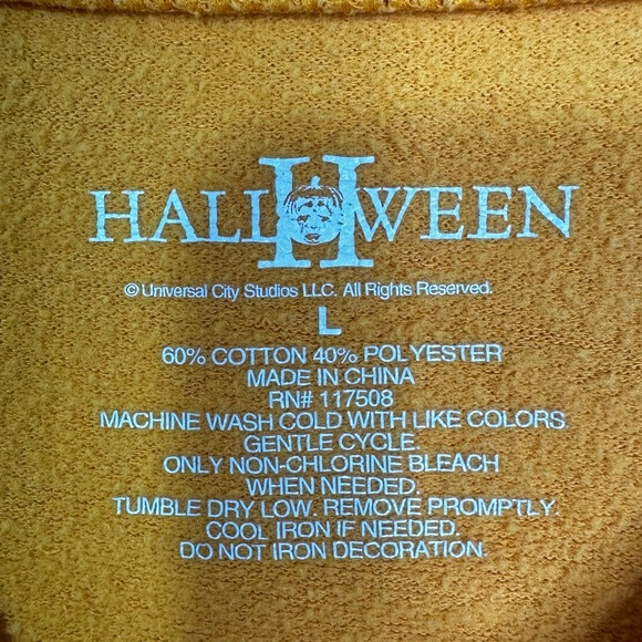 Universal Studios Halloween II Slay All Day Crewneck Sweatshirt Orange Unisex L - Picture 8 of 8